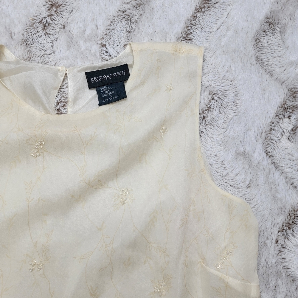 Bridgetown Collection‎ 100% Silk Beaded Embellishment Sleeveless Blouse Size S - Picture 5 of 12